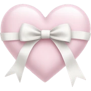 light pink heart with white bow sticker