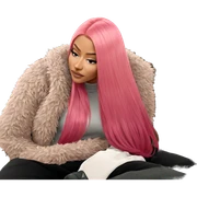dreamy girl with pink hair sticker