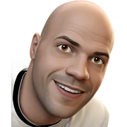 smiling bald man portrait sticker
