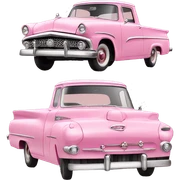 Pink 1950s ford sticker