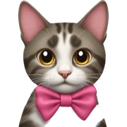 cat with a bow sticker