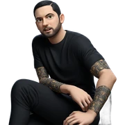 young man in black attire sticker