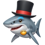 Shark with a top hat sticker