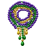 Realistic isolated mardi gras beads sticker