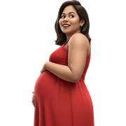 pregnant girl in red dress sticker