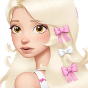 blonde girl with pink bow sticker