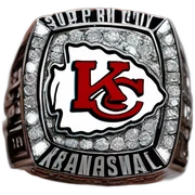 Kansas City chief 2025 Super Bowl ring on a referee finger sticker