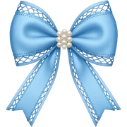baby blue bow with lace and pearls sticker