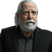 white-haired man in black jacket sticker