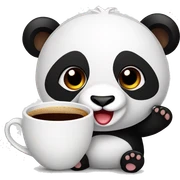 roter panda mit Kaffeetasse sticker