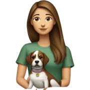 girl with brown hair and dog sticker