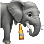 Elephant drinking beer sticker