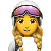 skiing woman sticker