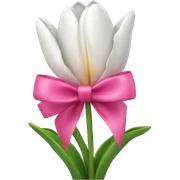 Pink tulips with a bow sticker