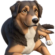 realistic brown eyed dog sticker
