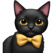 Black cat with bow sticker