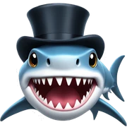 Shark with a top hat sticker