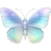 Pastel white iridescent glass crystal butterfly sticker