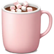 Light Pink mug of hot chocolate with marshmallows  sticker