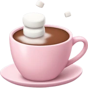 Light Pink mug of hot chocolate with marshmallows  sticker
