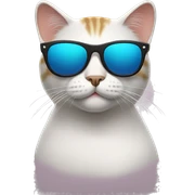 Cat with sunglasses sticker