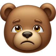cute frowning teddy bear sticker
