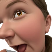 realistic solo portrait of girl sticker