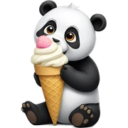Panda eating ice cream sticker