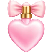 Pastel Pink heart shaped perfume with bow sticker