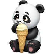 Panda eating ice cream sticker