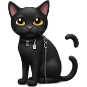 Black cat on a leash  sticker