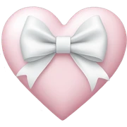 Pastel pink heart with white bow sticker