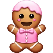 Cute pink gingerbread sticker