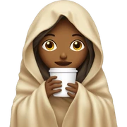 girl inside a blanket sipping coffee eyes closed sticker