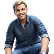 smiling boy in denim outfit sticker