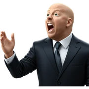 bald boy in formal suit sticker