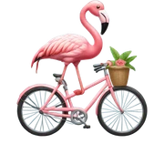 Flamingo riding a bike  sticker