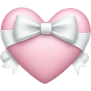 Pastel pink heart with white bow sticker