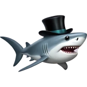 Shark with a top hat sticker