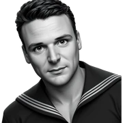 sailor boy portrait in greyscale sticker