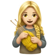 Blond Girl knitting sticker