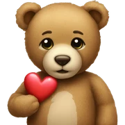 teddy with heart sticker