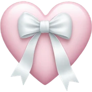 Pastel pink heart with white bow sticker