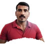 male portrait in red shirt sticker
