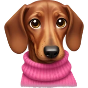 dachshund wearing a pink sweater sticker
