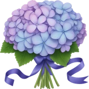 Big hydrangea bouquet with ribbon sticker
