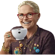 smiling boy with jewelry indoors sticker