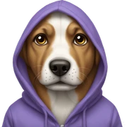 dog wearing a hoodie sticker