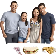 friends enjoying food together sticker