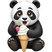 Panda eating ice cream sticker